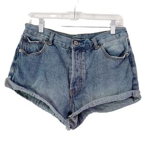 Brandy Melville Button Front Cuffed Denim High Rise Jean Shorts Womens size 6/28